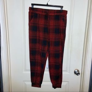 Plaid Cozy Jogger Pant / Size L / Stretchy